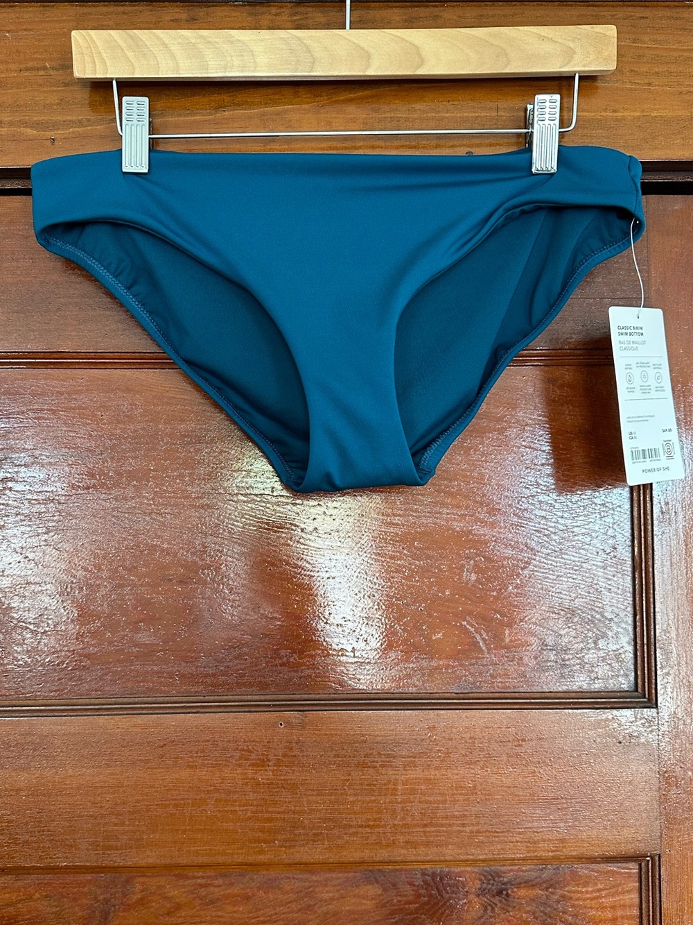 New Athleta Classic Bikini Swim Bottom Sz Medium 40+ UV Protection Coastal Teal